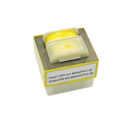 Low Frequency Transformer EI28 Power Transformer with Casing 120V AC 60Hz 8V 200mA
